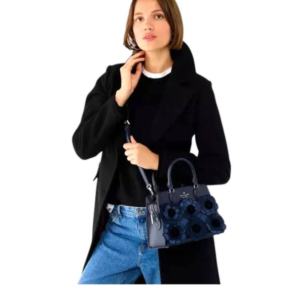 🦋RAFFLE🦋 NWT! Kate Spade NEW Blue Applique Embroidered Madison Satchel - Picture 3 of 8